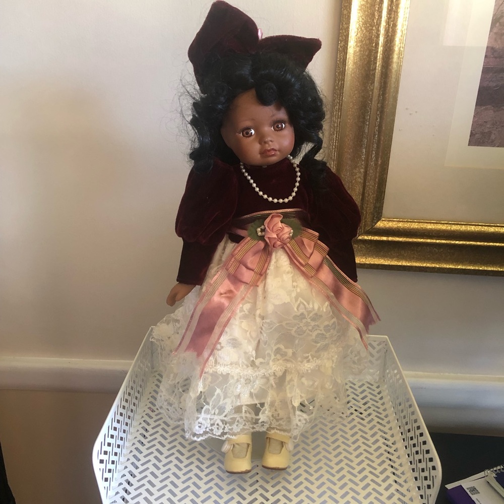 Black porcelain vintage doll